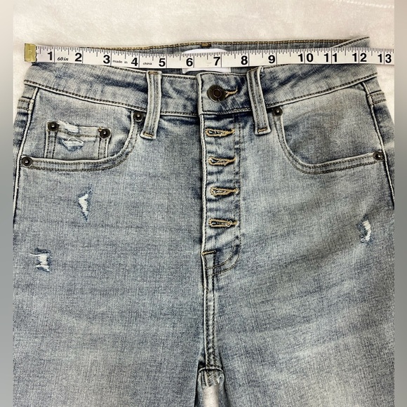 Pistola High Rise Exposed Front Button Up Slightly Distressed Skinny Jean 26 - Picture 8 of 11